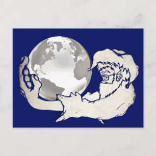 Carte Postale le monde entier dans une main de singes