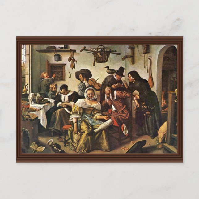 Carte Postale Le Monde Topsy-Turvy Par Steen Jan (Meilleure Qual (Devant)