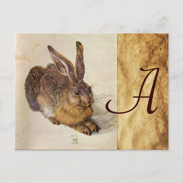 Carte Postale LE MONogramme DU RABBIT ( Jeune Lièvre ) (Devant)