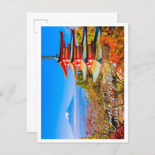 Carte Postale Le Mont Fuji avec la pagode de Chureito au Japon