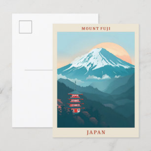 Carte Postale Le Mont Fuji Japon Élégant Vintage voyage