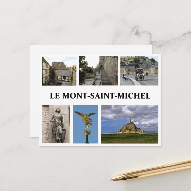 Carte Postale Le Mont Saint Michael, France (Devant/Arrière en situation)