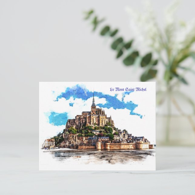 Carte Postale Le Mont Saint Michel en Normandie, France. (Debout devant)