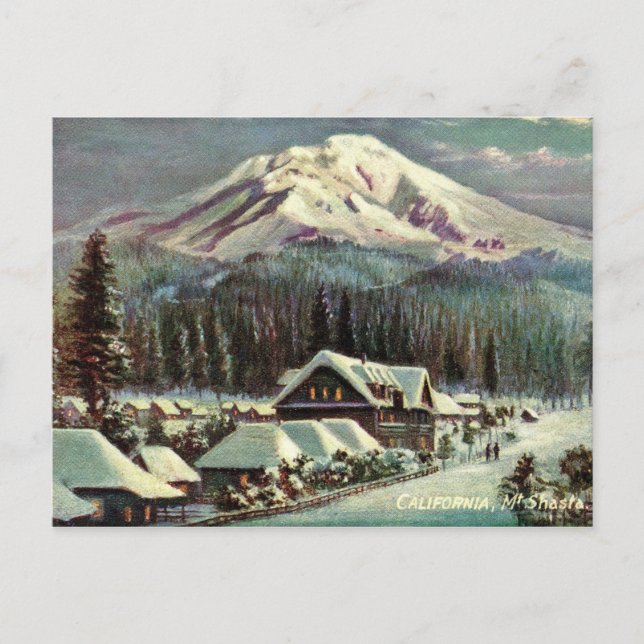 Carte Postale Le mont Shasta, Californie en hiver (Devant)
