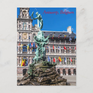 Carte Postale Le monument de Brabo et Stadhuis Anvers