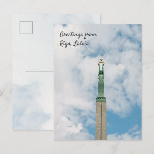 Carte Postale Le monument de la liberté à Riga, Lettonie voyage