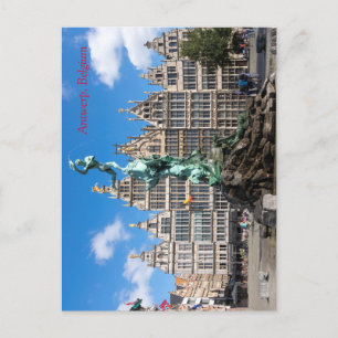 Carte Postale Le monument et la Guilde de Brabo abrite Anvers