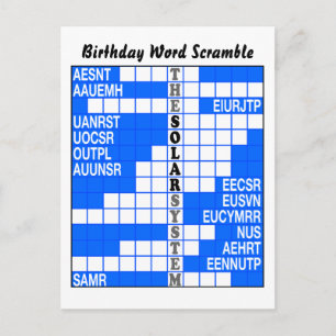 Carte Postale Le mot système solaire