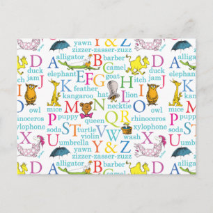 Carte Postale Le Motif ABC du Dr Seuss avec des mots