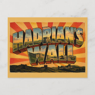 Carte Postale Le mur d'Hadrien Angleterre Art de voyage vintage