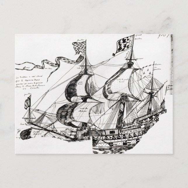 Carte Postale Le navire de Jacques Cartier, Rarete Indes (Devant)