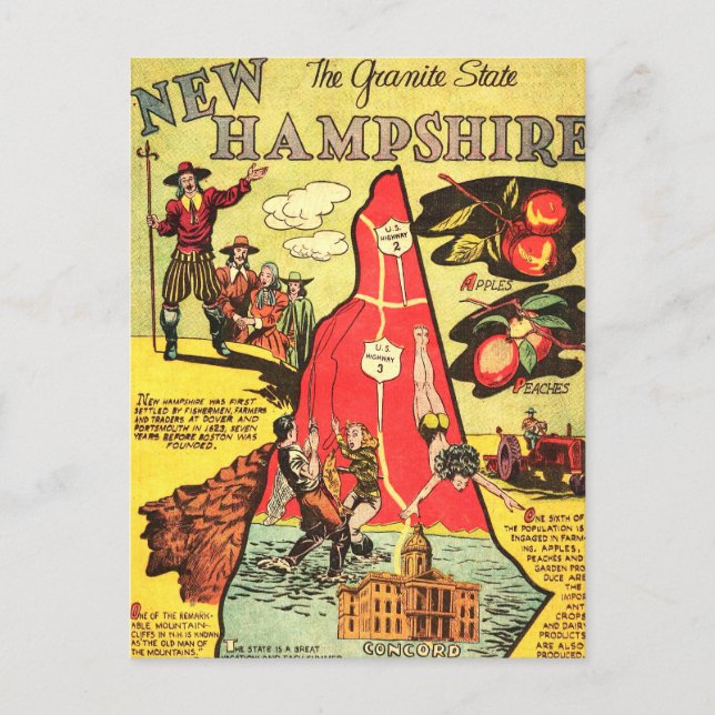 Carte Postale Le New Hampshire de l'État granite (Devant)