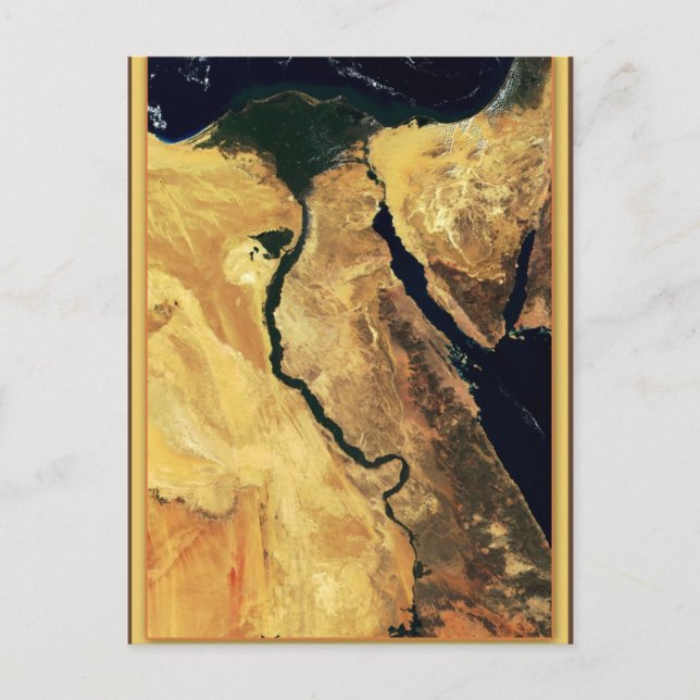 Carte Postale Le Nil d'Égypte vu de l'espace (Devant)