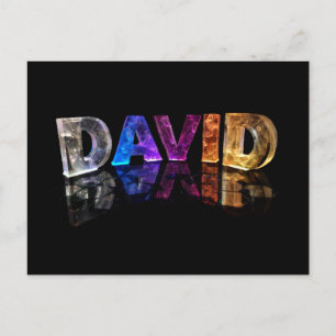 Carte Postale Le nom David en lumières 3D (photo)