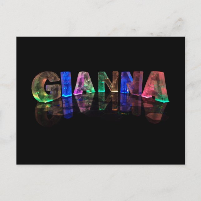 Carte Postale Le nom Gianna en lumières 3D (photo) (Devant)