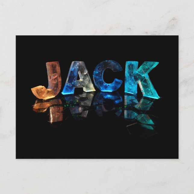 Carte Postale Le nom Jack en lumières 3D (photo) (Devant)