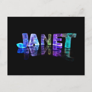 Carte Postale Le nom Janet en lumières 3D (photo)