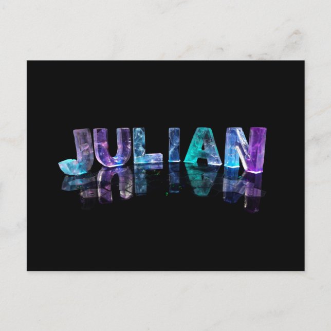 Carte Postale Le nom Julian en lumières 3D (photo) (Devant)