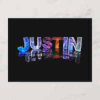 Le nom Justin en lumières 3D (Photographie)