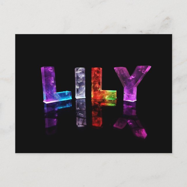Carte Postale Le nom Lily en lumières 3D (photo) (Devant)