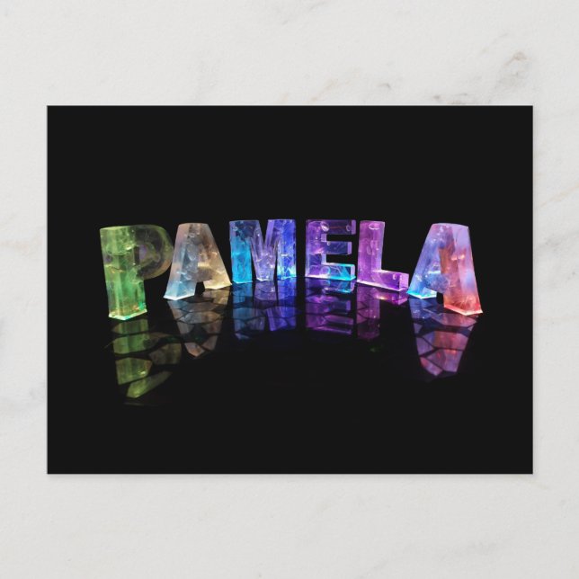 Carte Postale Le nom Pamela en lumières 3D (photo) (Devant)