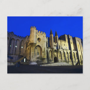 Carte Postale Le palais des Papes à Avignon au coucher du soleil