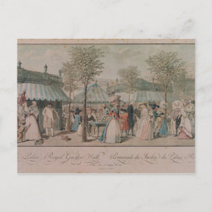 Carte Postale Le Palais Royal Garden Walk, 1787