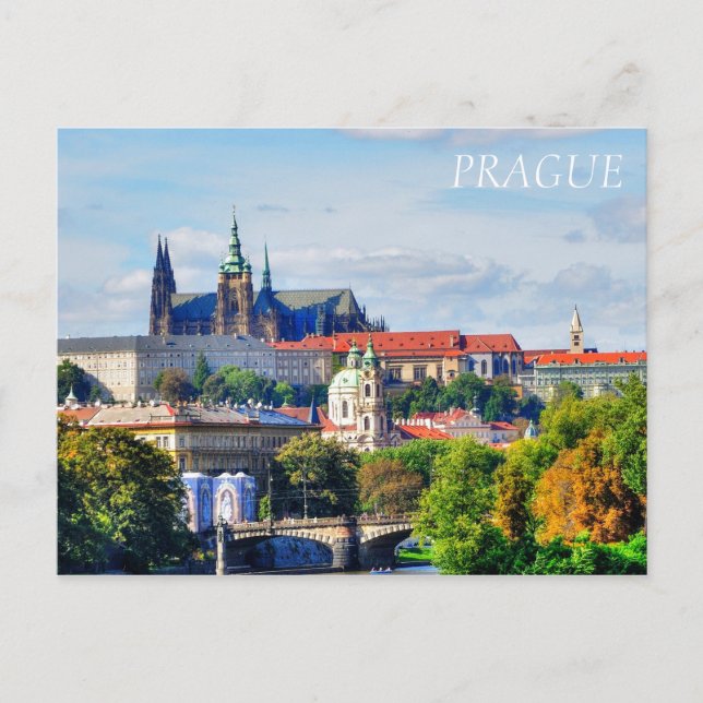 Carte Postale Le panorama sur le château de Prague (Devant)