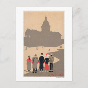 Carte Postale Le Panthéon Art Déco Scène Paris, France