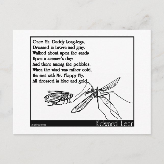 Carte Postale Le papa Jambes longues et la mouche (Devant)