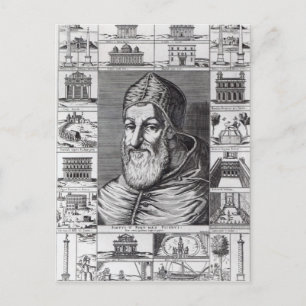 Carte Postale Le Pape Sixte V, entouré des églises