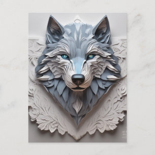 Carte Postale Le papier est un volume en 3D sculptant la tête d'