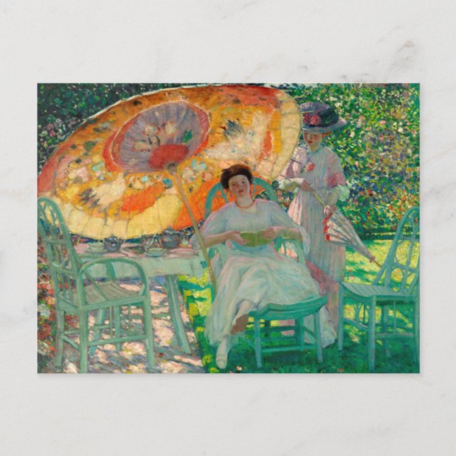 Carte Postale Le Parasol du jardin (Devant)