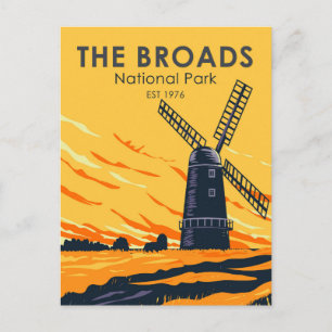 Carte Postale Le parc national des Broads Vintage Angleterre