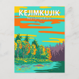 Carte Postale Le parc national Kejimkujik Brook Canada Rétro
