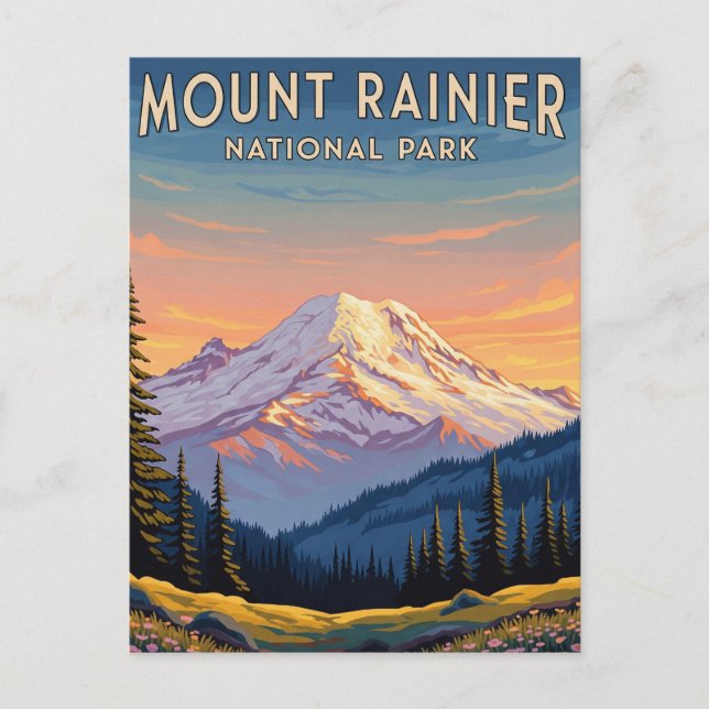 Carte Postale Le parc national Mount Rainier Washington voyage (Devant)