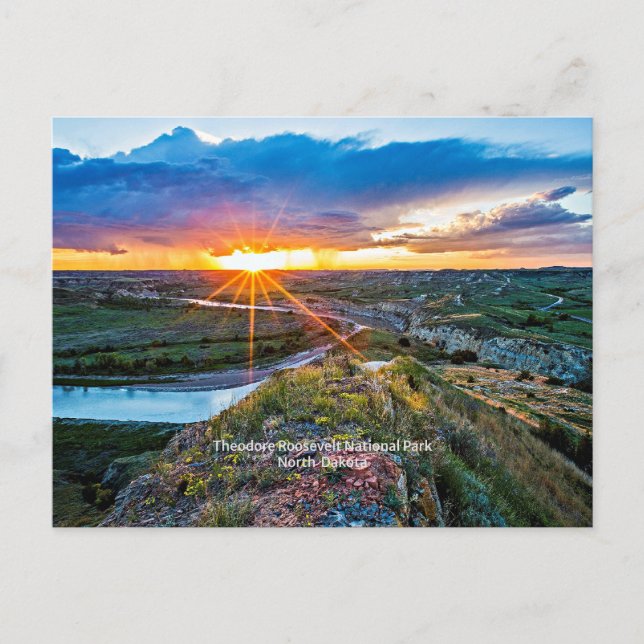 Carte Postale Le parc Theodore Roosevelt du Dakota du Nord (Devant)