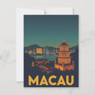 Carte Postale Le paysage de Macau la nuit