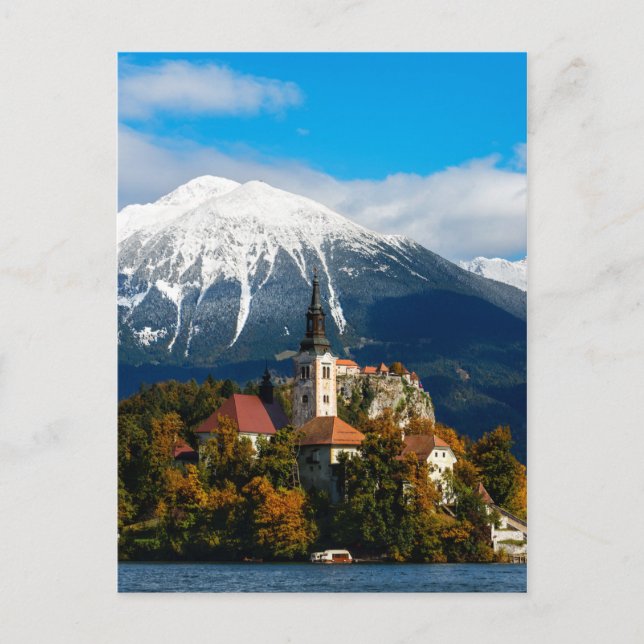 Carte Postale Le paysage du lac Léman en automne (Devant)