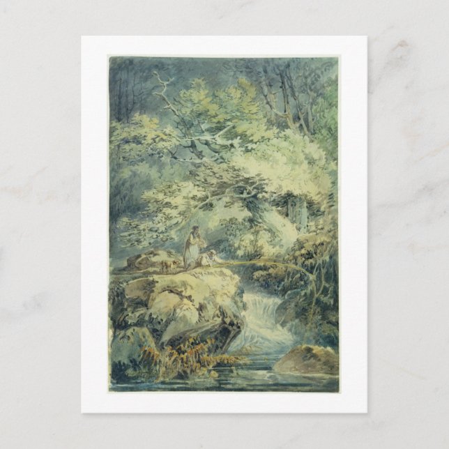 Carte Postale Le pêcheur à  la ligne, 1794 (la semaine au-dessus (Devant)