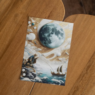 Carte Postale Le Pêcheur Sous La Mer Lune