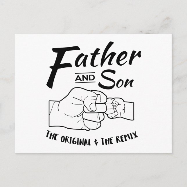 Carte Postale Le père et le fils Fist bump (Devant)
