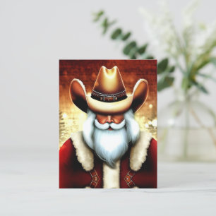 Carte Postale Le Père Noël dans un Noël Casquette occidental