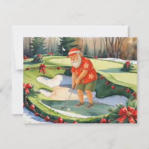 Carte Postale Le Père Noël est Noël de golf en juillet