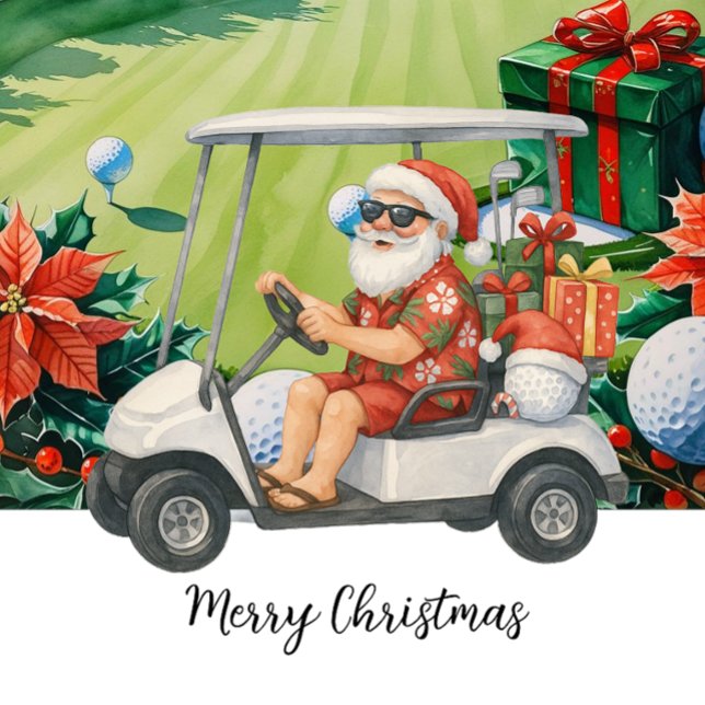Carte Postale Le Père Noël est Noël de golf en juillet (Créateur téléchargé)