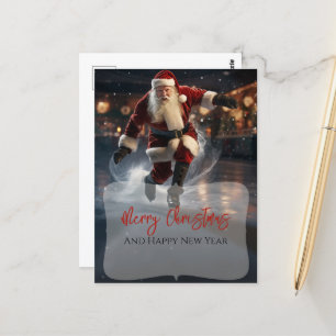 Carte Postale Le Père Noël sur la glace