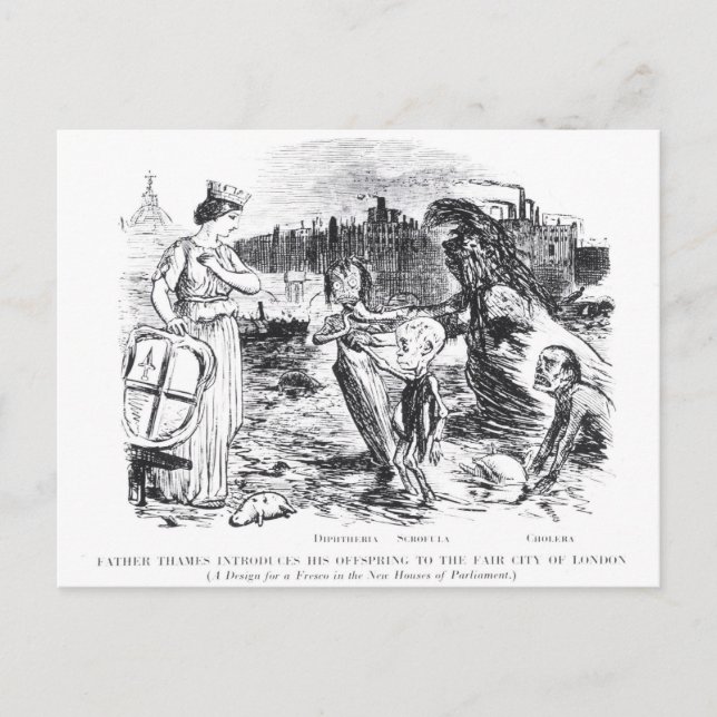 Carte Postale Le père Thames présente sa progéniture (Devant)