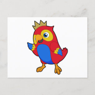 Carte Postale Le perroquet comme roi avec la couronne