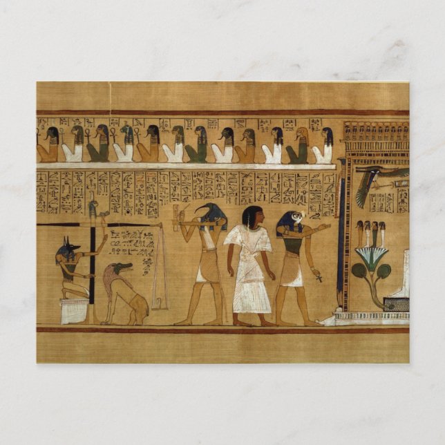 Carte Postale Le pesage du coeur contre la plume de Maat (Devant)