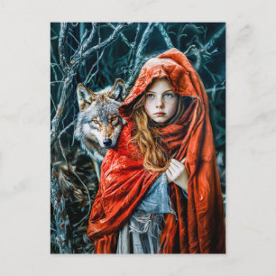 Carte Postale Le Petit Chaperon Rouge avec le Loup